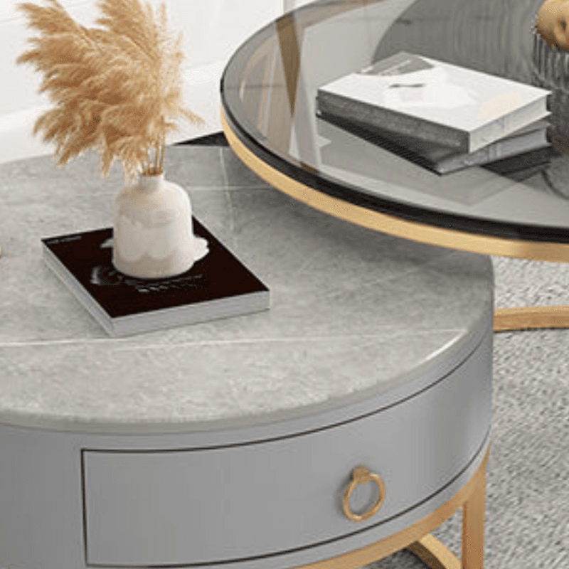 Nested Coffee Table with Rounded Top and Structured Base for Foyer Use thumbnail 9