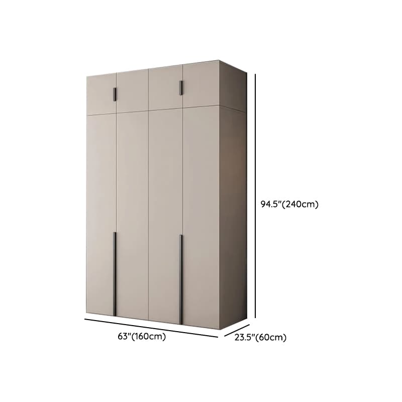 Light Gray Trendy Detached Armoire Cabinet with Soft Close Door, Interior Shelves, and Hanging Rod thumbnail 25