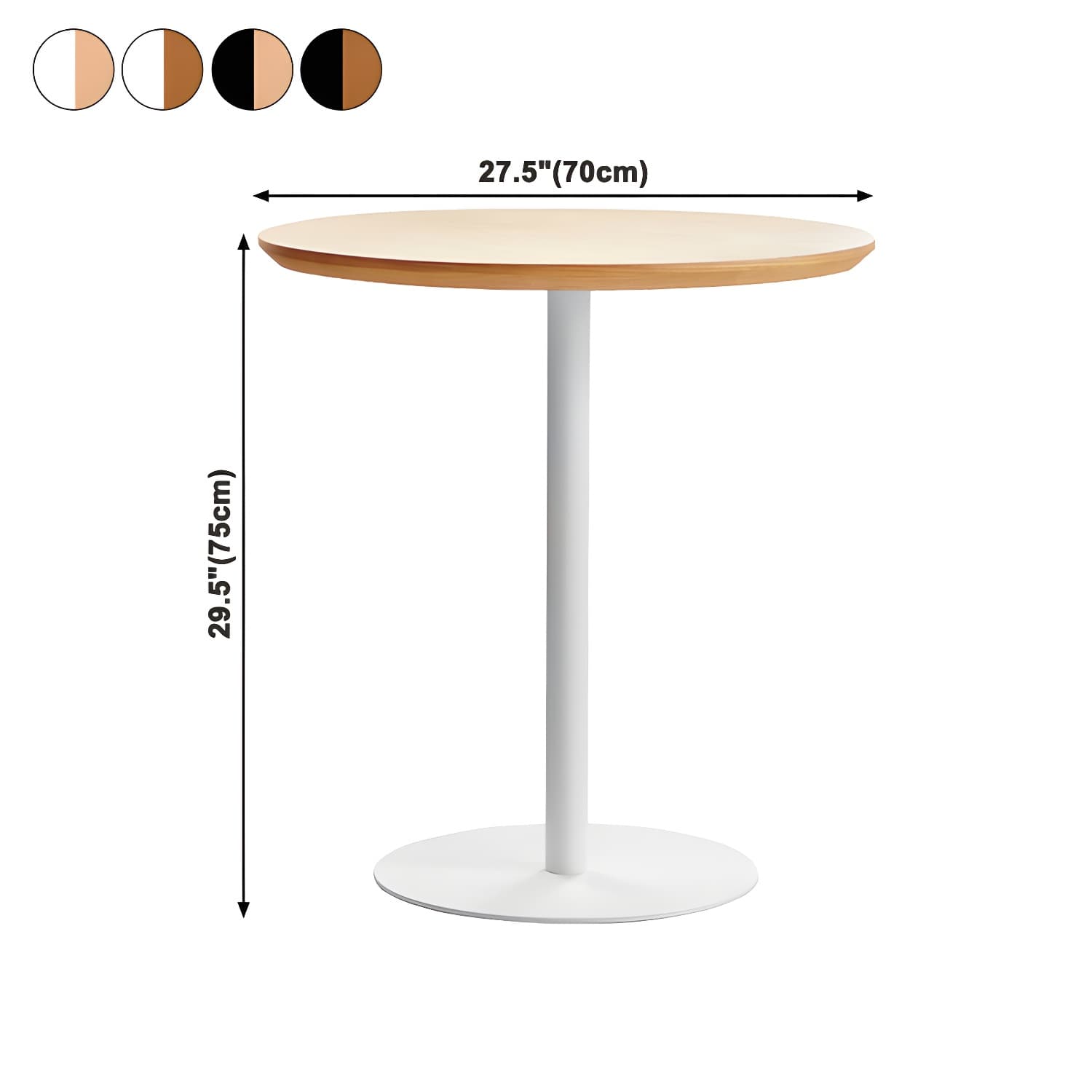 Round Tulip Base Casual Dining Table Four-Color Fixed Table with Solid Wood thumbnail 22