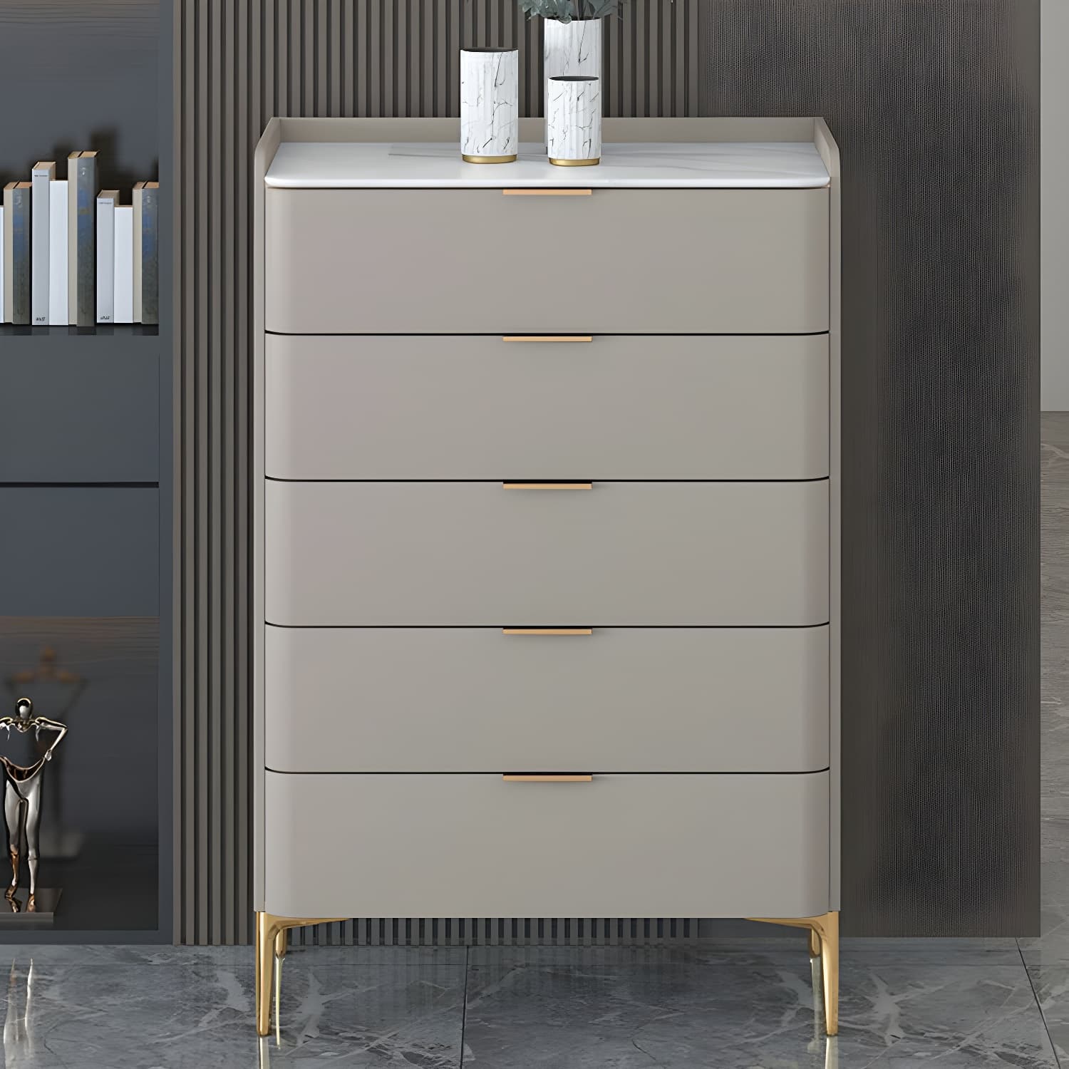Modern Pine Wood Dresser with Drawers and Soft Close Glides in Narrow Design thumbnail 11