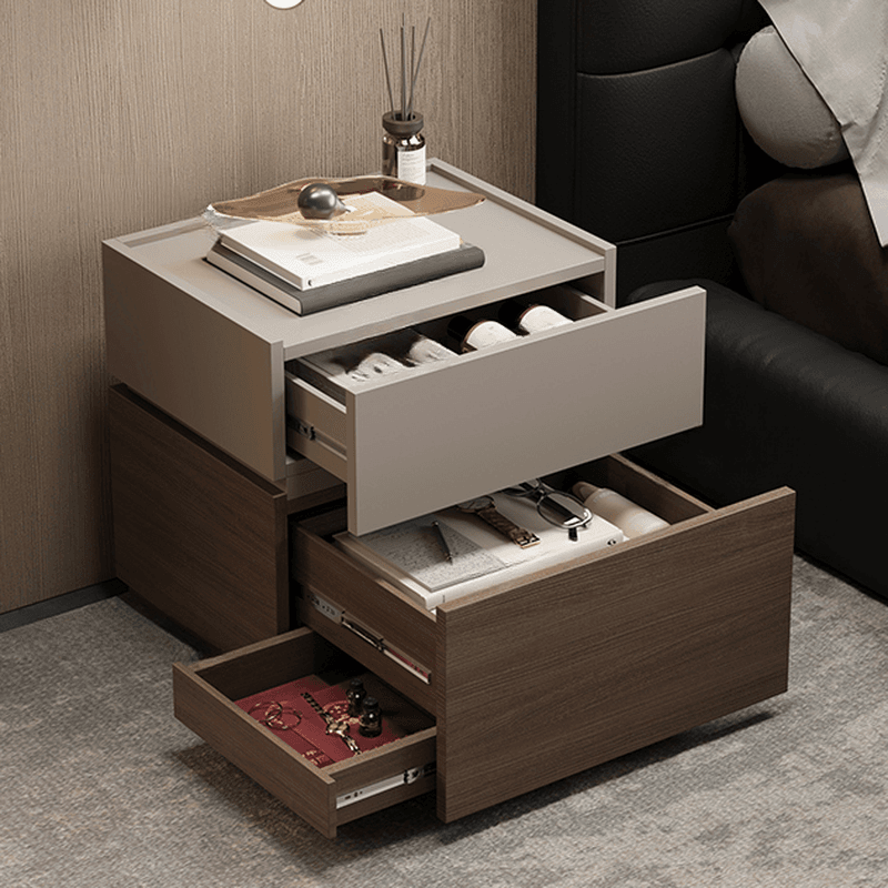 Organic Modern Nightstand With Drawer Organization and 3 Drawers in Real Wood thumbnail 10