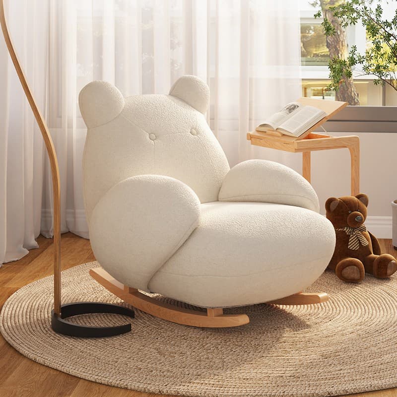 Contemporary Upholstered Rocking Chair with Cushioned Round Arm, Ottoman Included/Not Included thumbnail 4