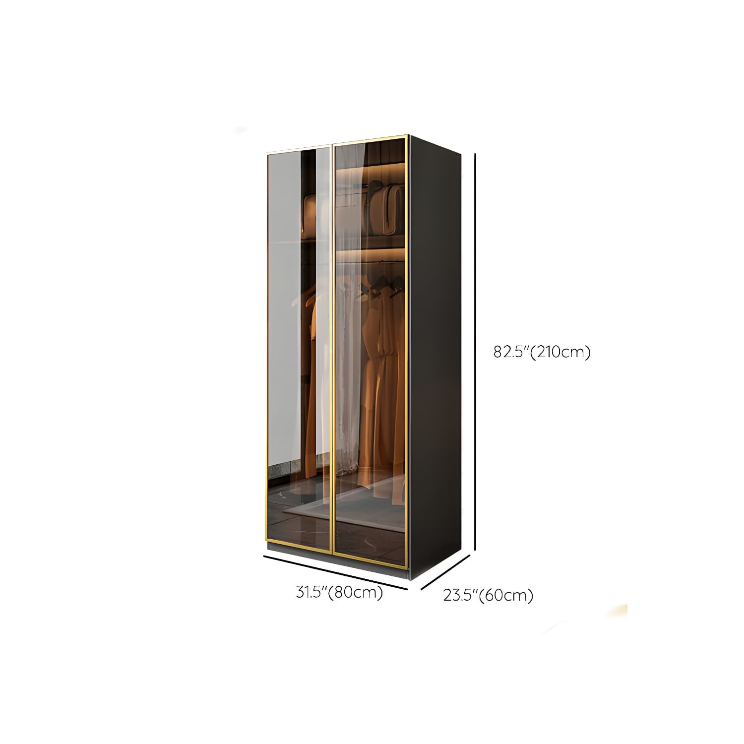 Modern Glass Wardrobe Wardrobe Armoire Wardrobe Cabinet for Home thumbnail 11