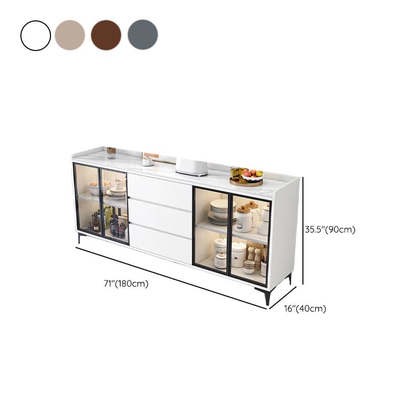 Standard/Narrow/Wide Oven Cabinet with 3 Drawers, Cupboard, Cabinets Storage, Sintered Stone Countertop, Glass-panel Door, and Flexible Shelf thumbnail 21