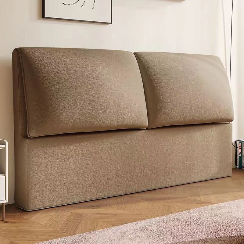Trendy Panel Headboard in Natural Wood with No Distressing, Rectangle Shape for King/Queen/Full Bed, Cotton Upholstery, Standard Height