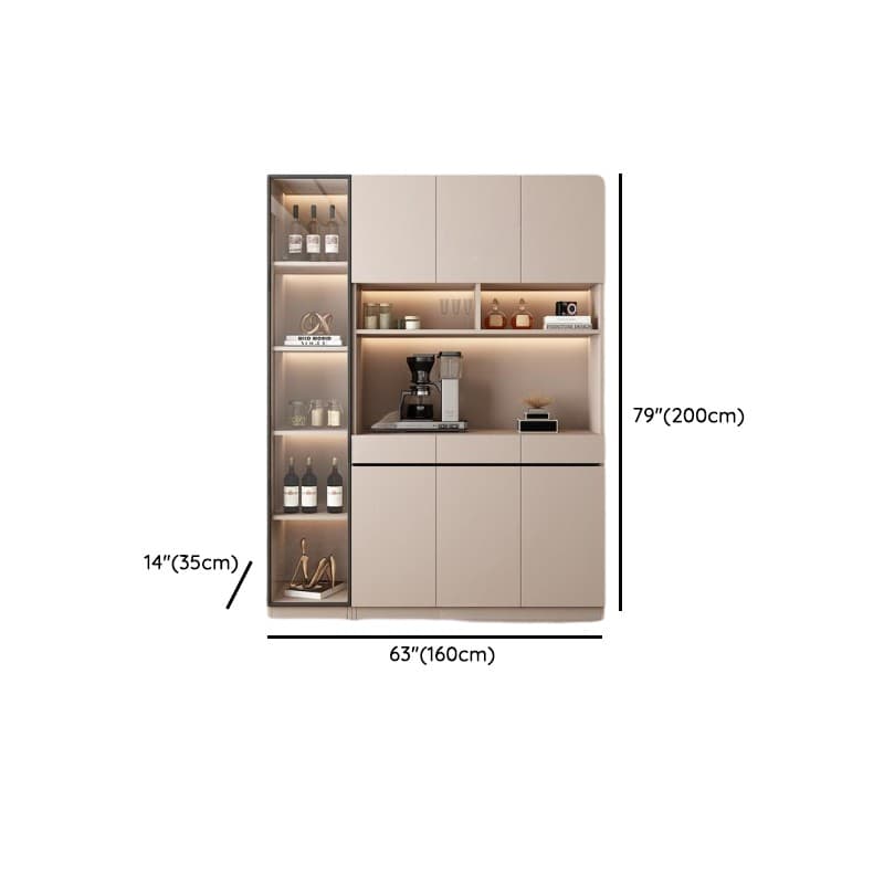 Wide/Standard/Narrow Modern Timber 3 Drawers 2 Shelves/3 Shelves/1 Shelf Glass Doors Pantry Hutch Sideboard thumbnail 35