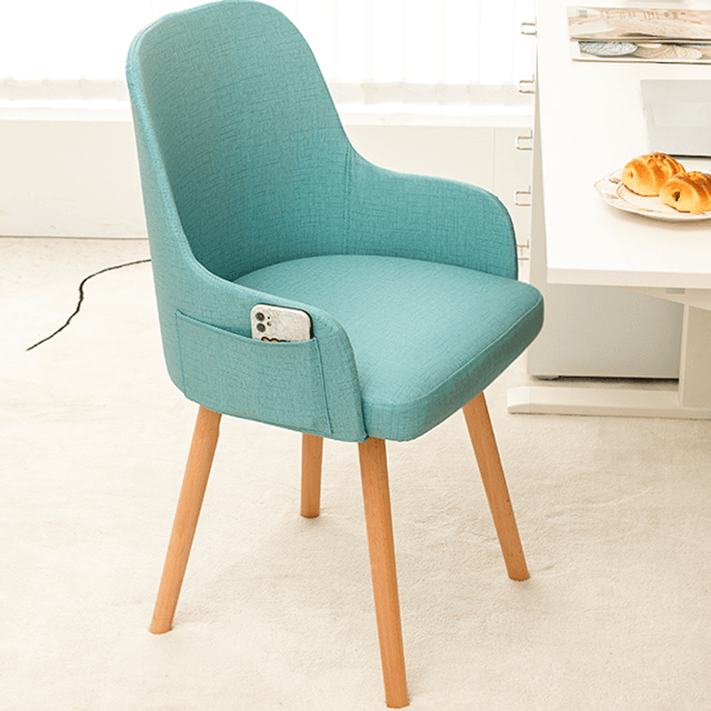 Rotatable/Non-Rotatable Steady Outlined Upholstered Arm Chair for Dinette with Solid Back and Foot Pads in a Modish Style thumbnail 4