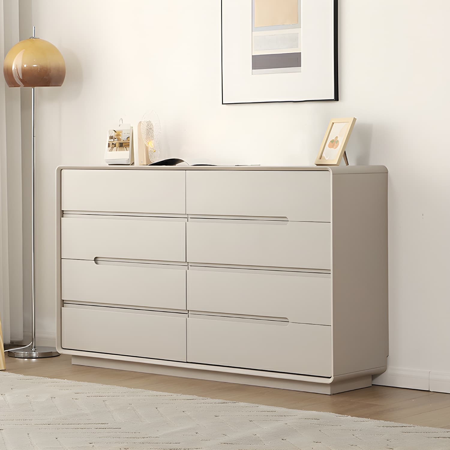 Light Oak Modern Dresser with Solid Wood Construction and Soft-Close Drawers thumbnail 7