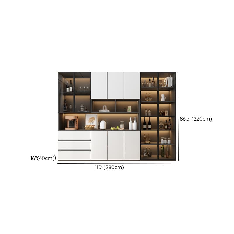 Two Toned Unclosed & Self-supporting Wide Sideboard with 2 Shelves & Benchtop thumbnail 36
