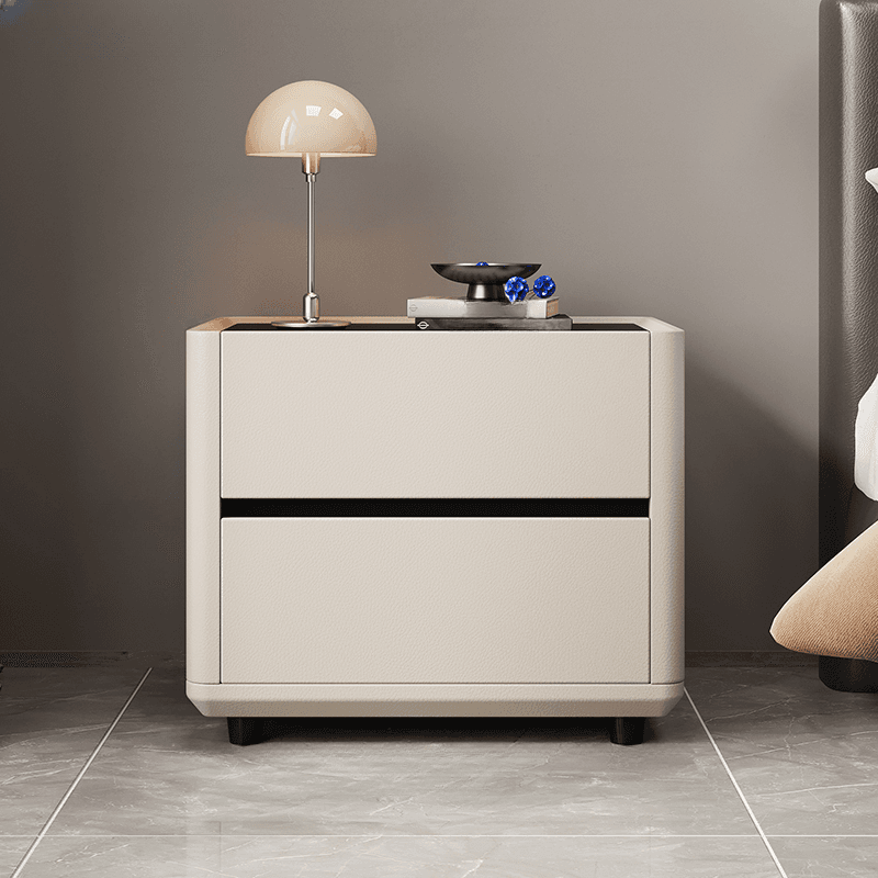 Organic Modern Nightstand With Drawer Organization Featuring 2 Drawers and Stone Countertop thumbnail 7