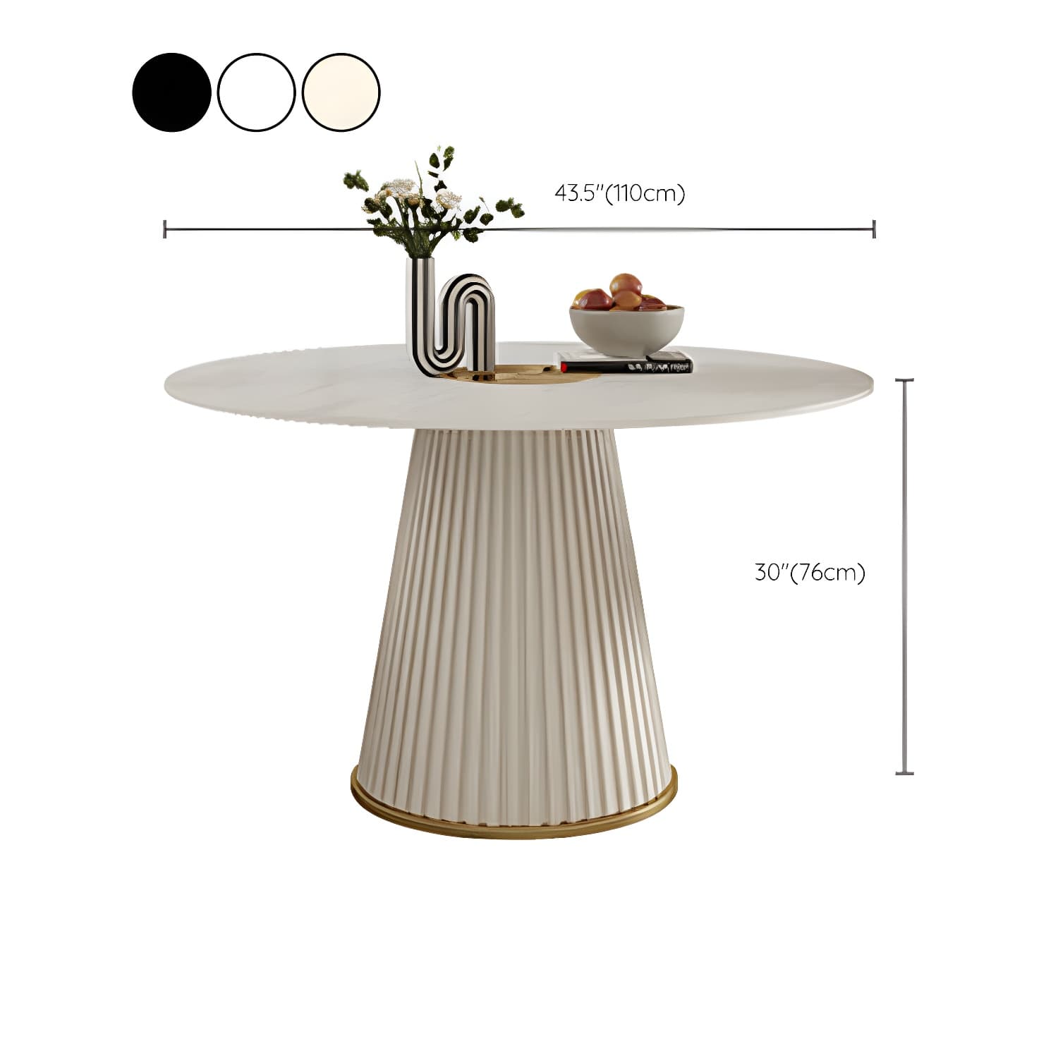 Modern Pedestal Table Steel Base Round Dining Table for Home Kitchen thumbnail 13