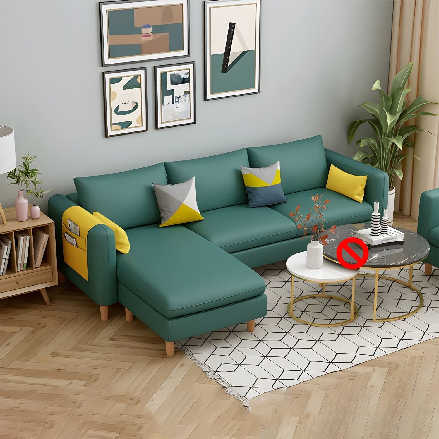Modern Wooden Frame L-Shaped Sectional Sofa Chaise in Small Size with Storage Included thumbnail 5