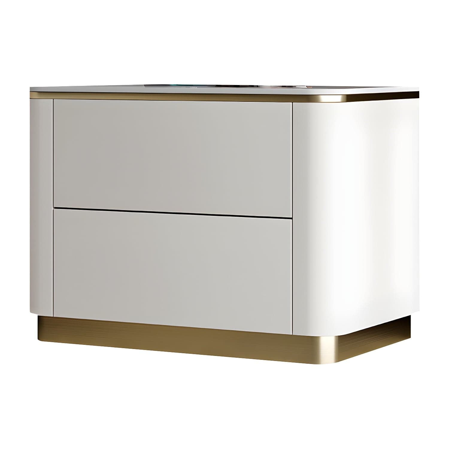 Glam Solid Wood Leather Outer Frame Accent Table Nightstand Drawer Storage Night Table thumbnail 9