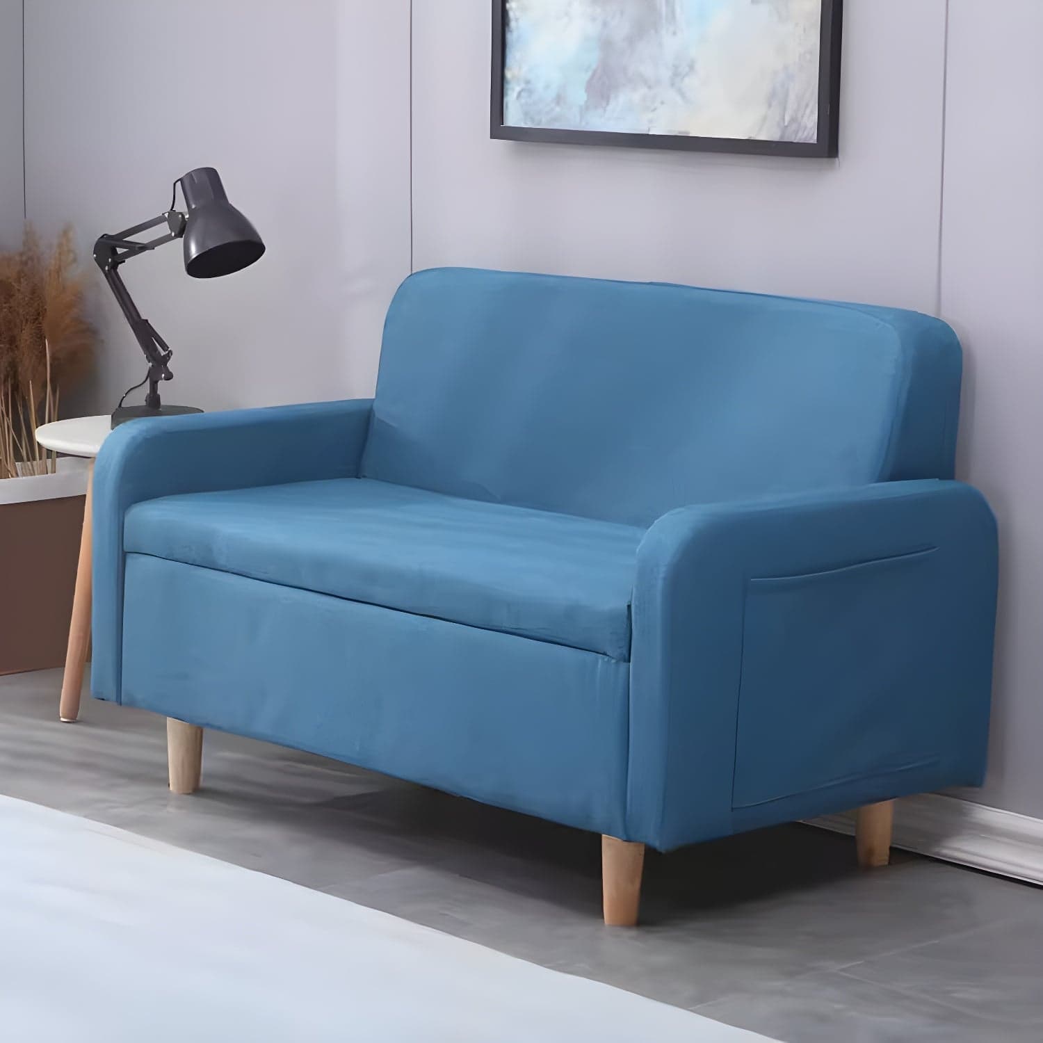 Contemporary Azure/Brown/Magenta Standard Sofa with Hidden Storage thumbnail 3