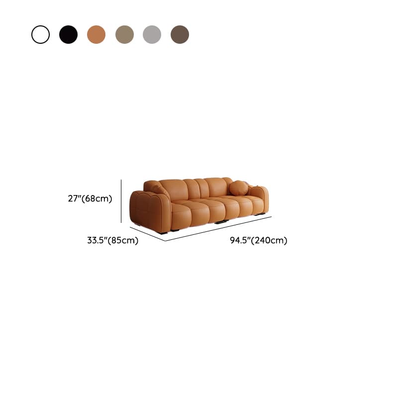 Minimalist Solid Color Standard Sofa Stain Resistant/Water Resistant Dove Grey/Auburn/Amber Color with 2 Pillows & Arm for 4-seater/Seats 3 thumbnail 21