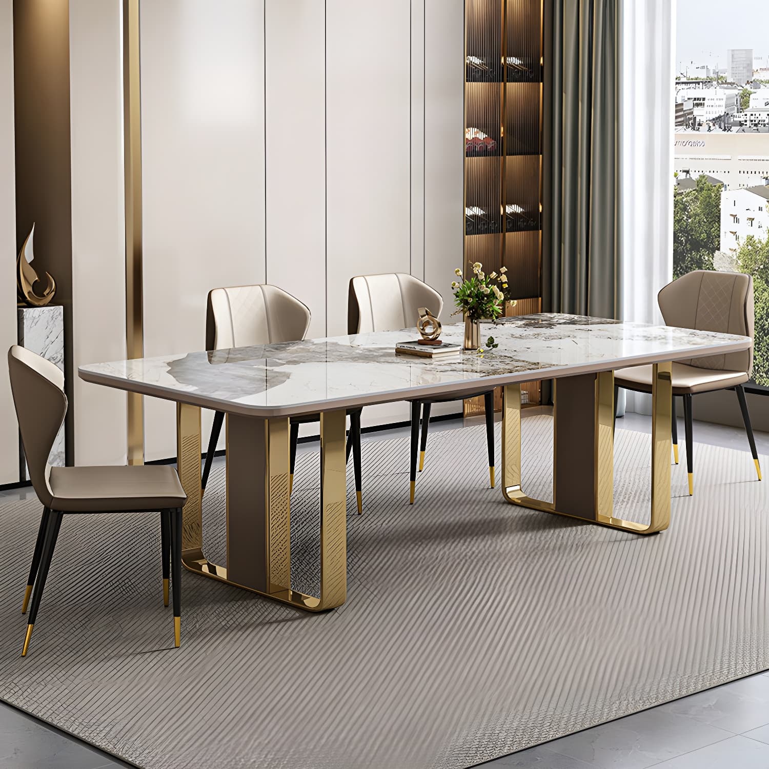 1/5/7/9 Piece Rectangle Shape Modern Style Dining Room Chair Set thumbnail 2