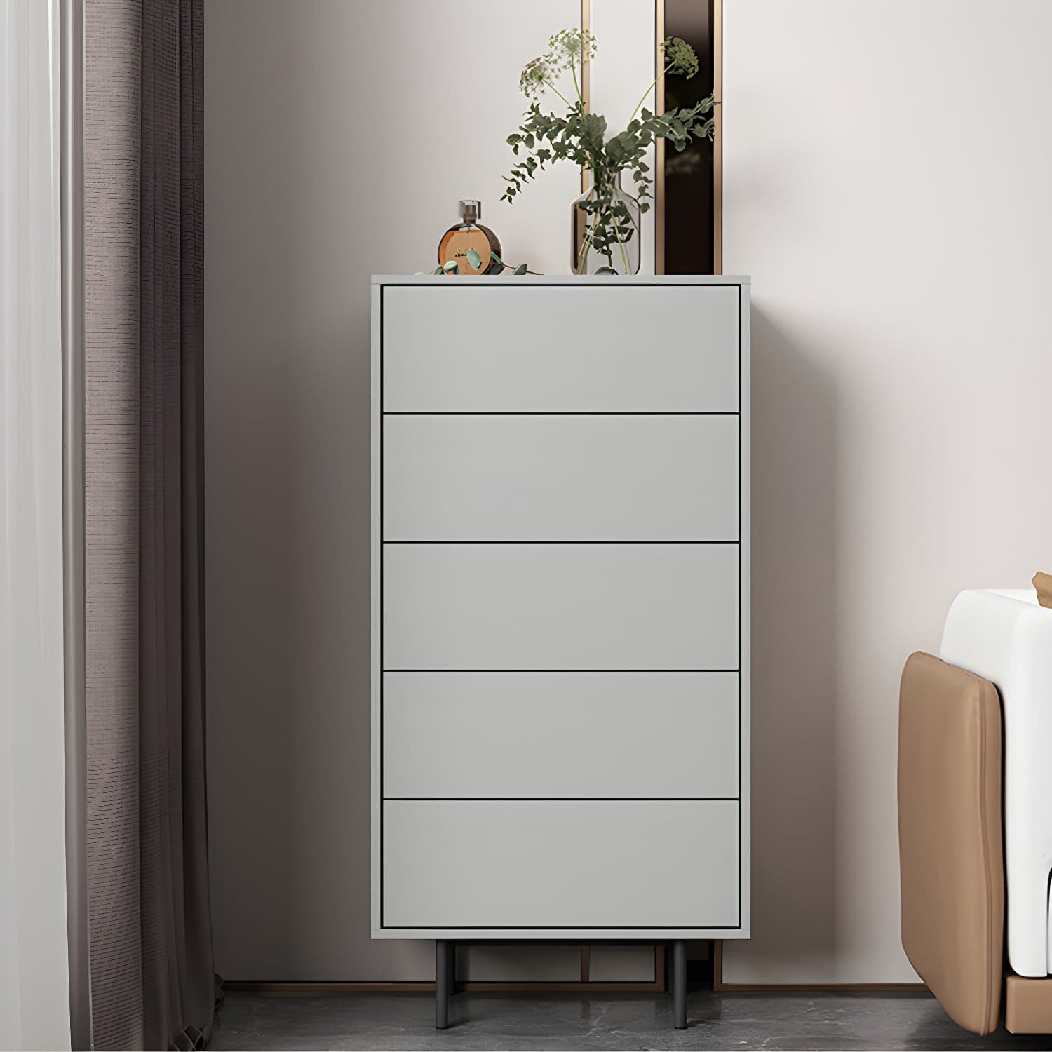 13.65-inch W Modern Storage Chest Dresser Manufactured Wood Storage Chest thumbnail 5