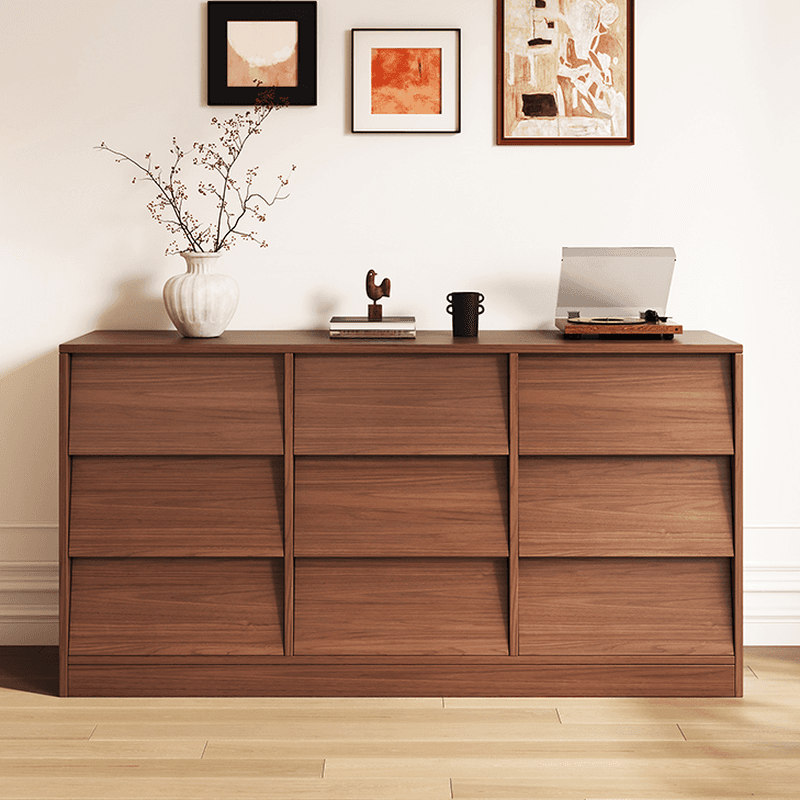 Cocoa Casual Natural Wood Console Dresser/Bachelor Chest with 9/6/3 Drawers in Horizontal/Vertical Orientation