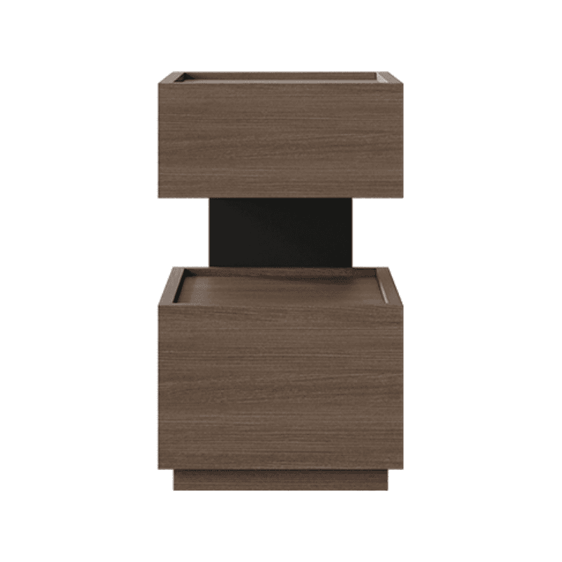Organic Modern 2 Tiers Nightstand With Drawer Organization, 2 Shelves, Real Wood Countertop, and Illuminating Feature thumbnail 5