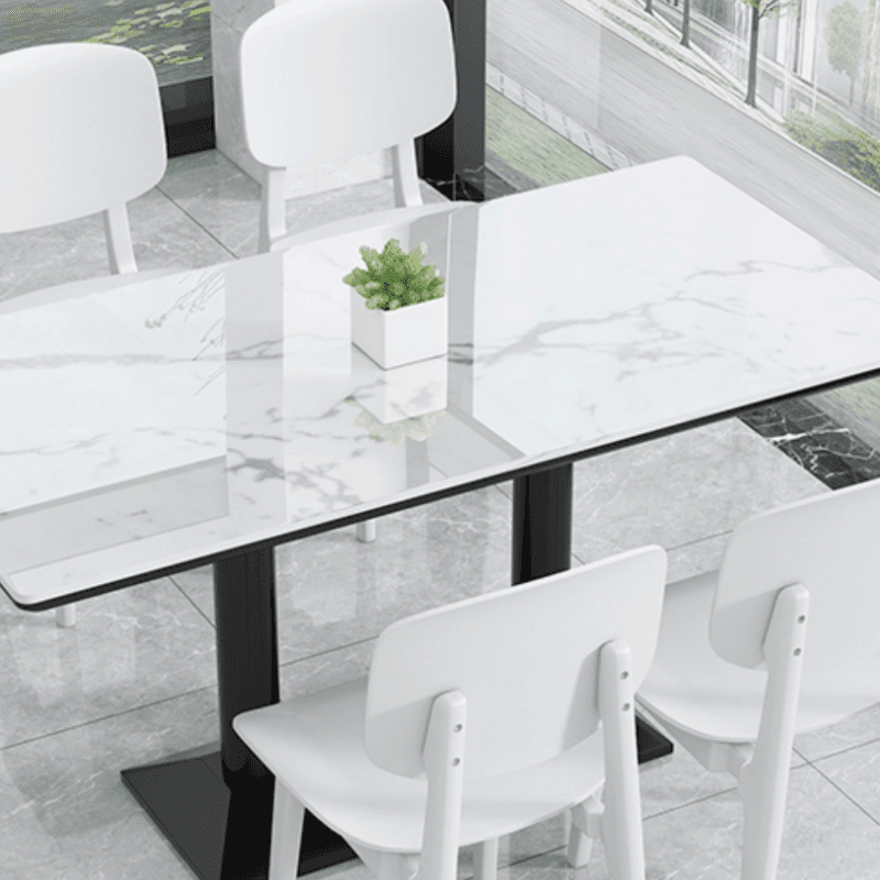 Minimalist/Luxurious Dining Table with Slate Stone Top, Fixed Table, Seats 4/2 thumbnail 7