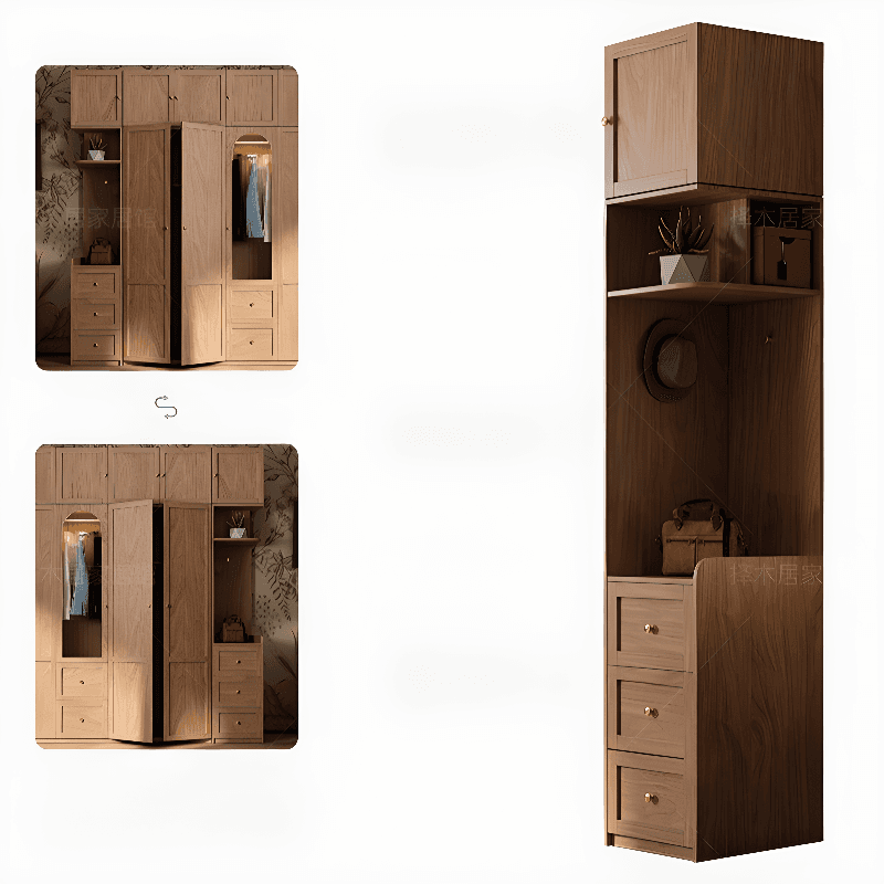 Trendy Unfinished Color Engineered Wood Unattached Armoire Cabinet thumbnail 7