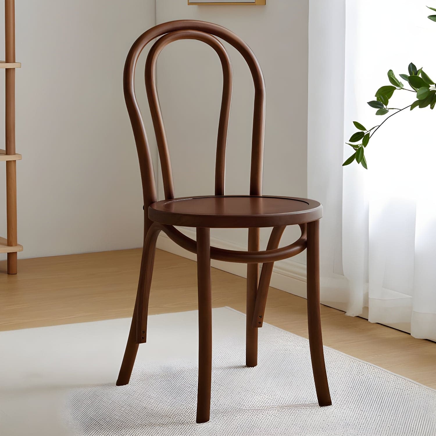 Scandinavian Wooden Side Chair with Standard Height and Armless Design thumbnail 4