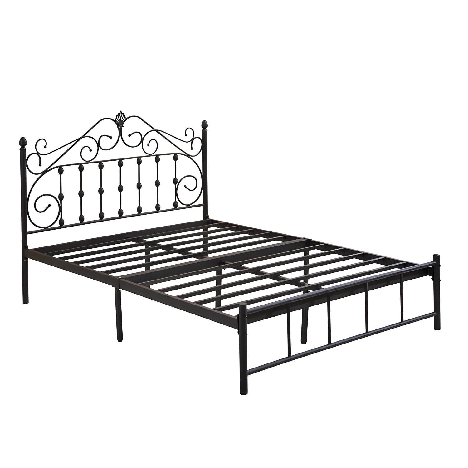 Glam Style Metal Iron Material with Headboard Gold/black/white Bed thumbnail 1