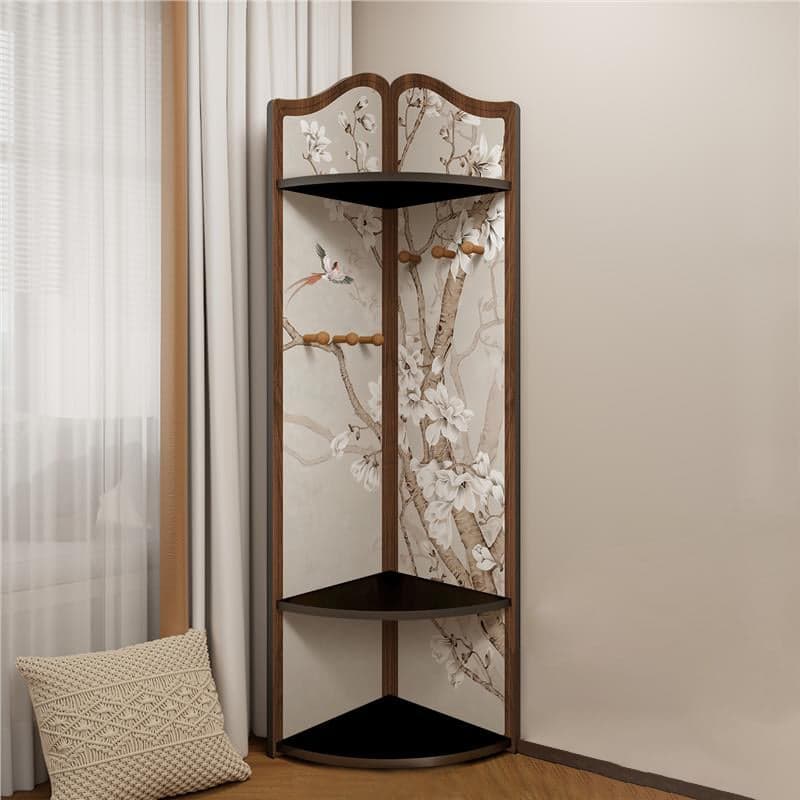 Modern Simple Style Nook Decorative Cabinet with 3/4 Exterior Shelves, Lumber Countertop in Midnight Black thumbnail 8
