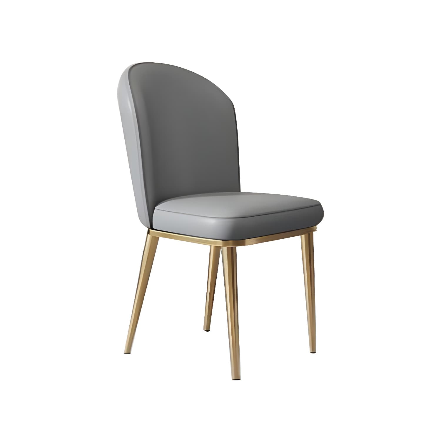 Glam Style Side Chair Leather Gold Frame Dining Chair for Home thumbnail 6
