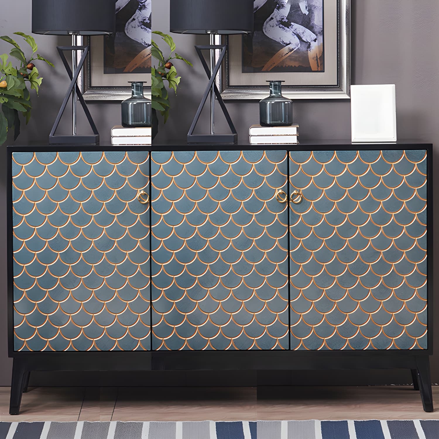 Industrial Accent Cabinet with Cup Pulls Doors and Straight Legs thumbnail 8