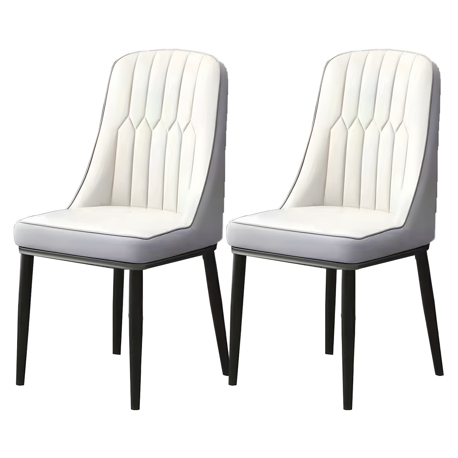 Glam Parsons Dining Side Chair Leather Indoor Dining Chair with Metal Legs thumbnail 8