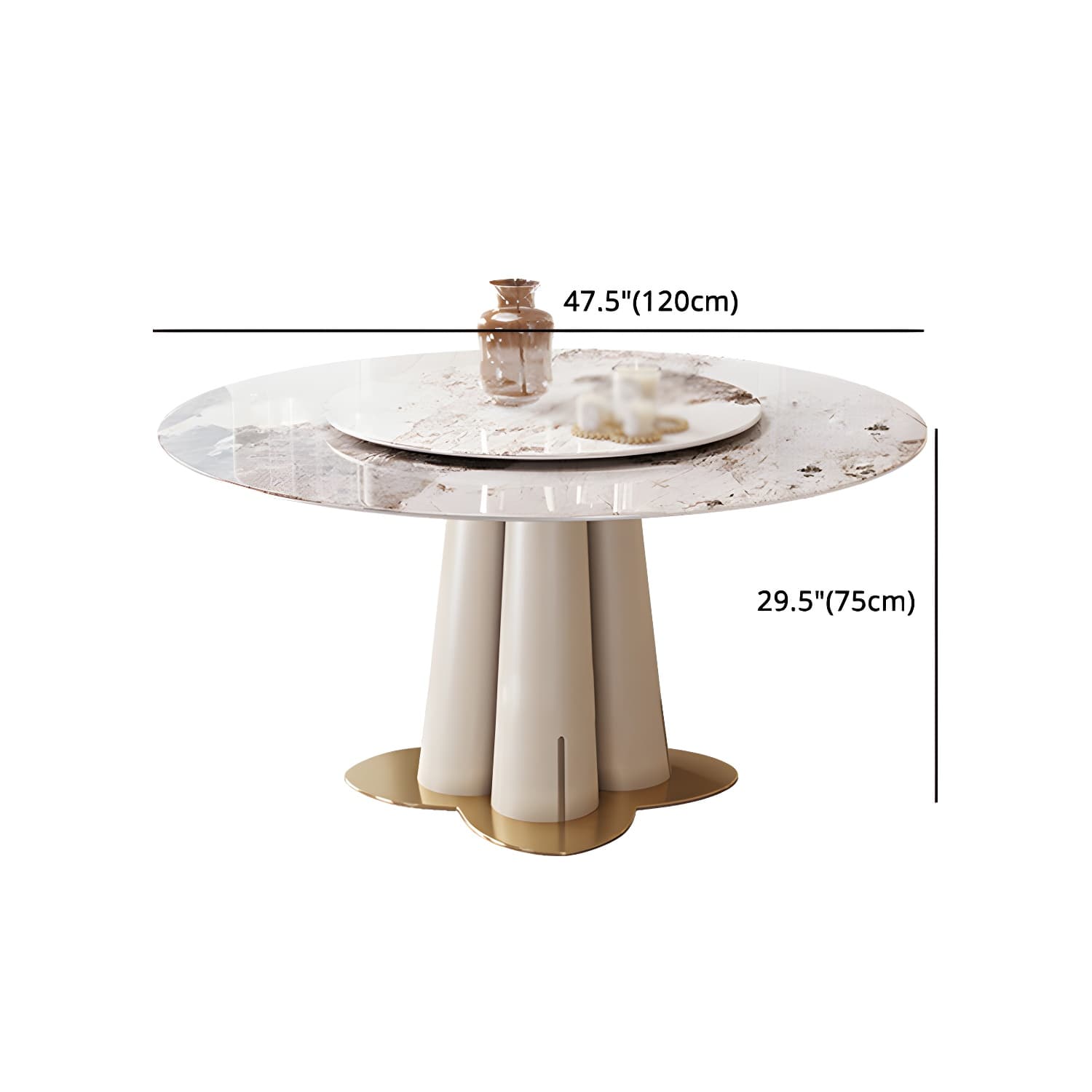 Glam 1/3/4/5/7 Pieces Dining Sets Round Dining Room Table Set thumbnail 10