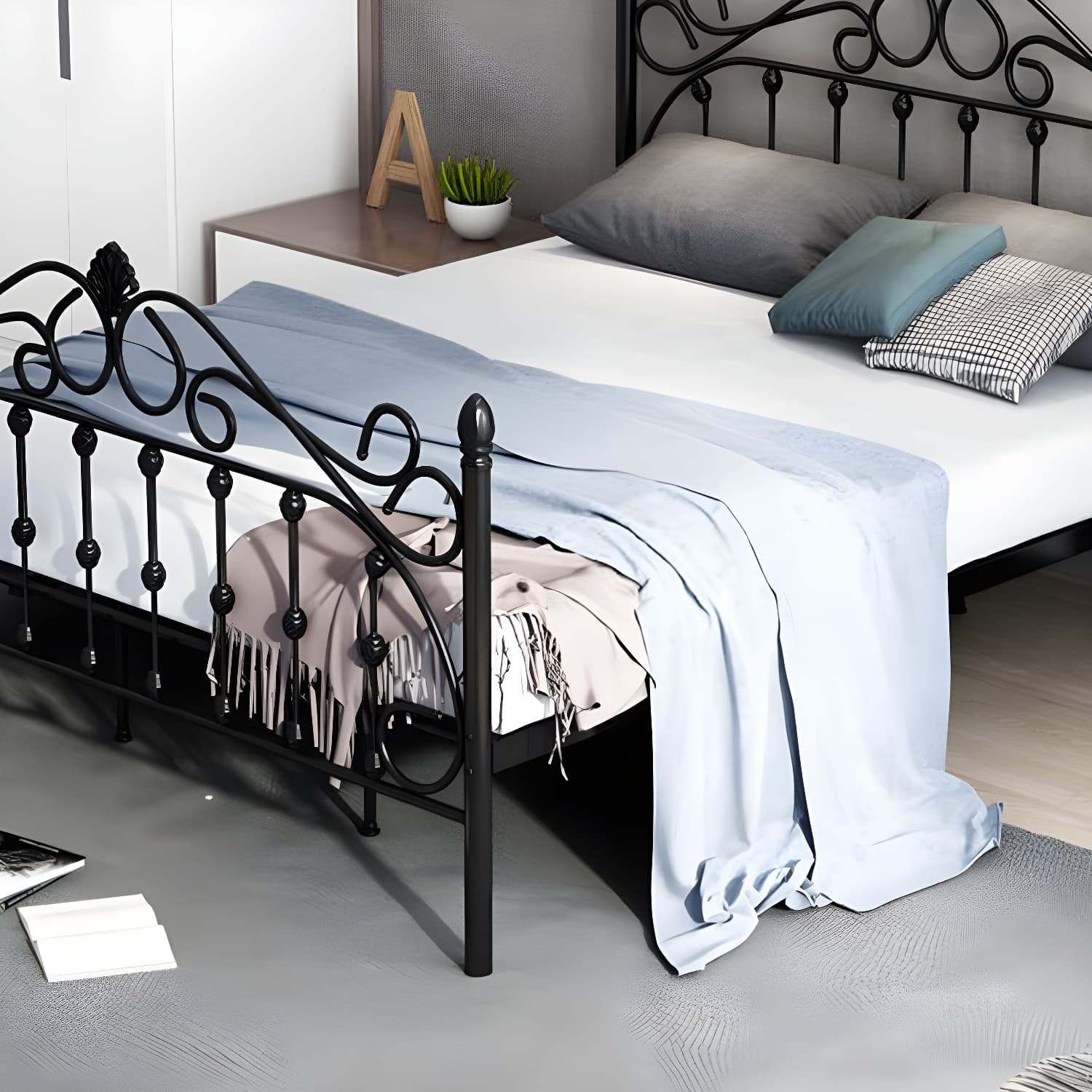 Industrial Style Standard Bed Iron Multiple Colors Excluding Storage Space thumbnail 10