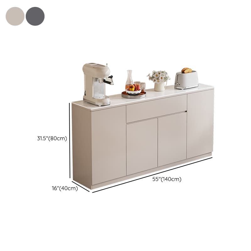 Standard/Wide Modish Adaptable Shelf Sideboard with Pantry Hutch and Sintered Stone Countertop, 3 Drawers/2 Drawers/Single Drawer & 3 Doors/4 Doors thumbnail 10