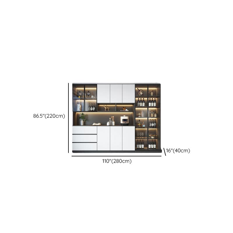 Standard/Wide Chalk 3 Drawers Closet 2 Shelves/1 Shelf Glass Doors Functional Storage Cabinet Sideboard thumbnail 25
