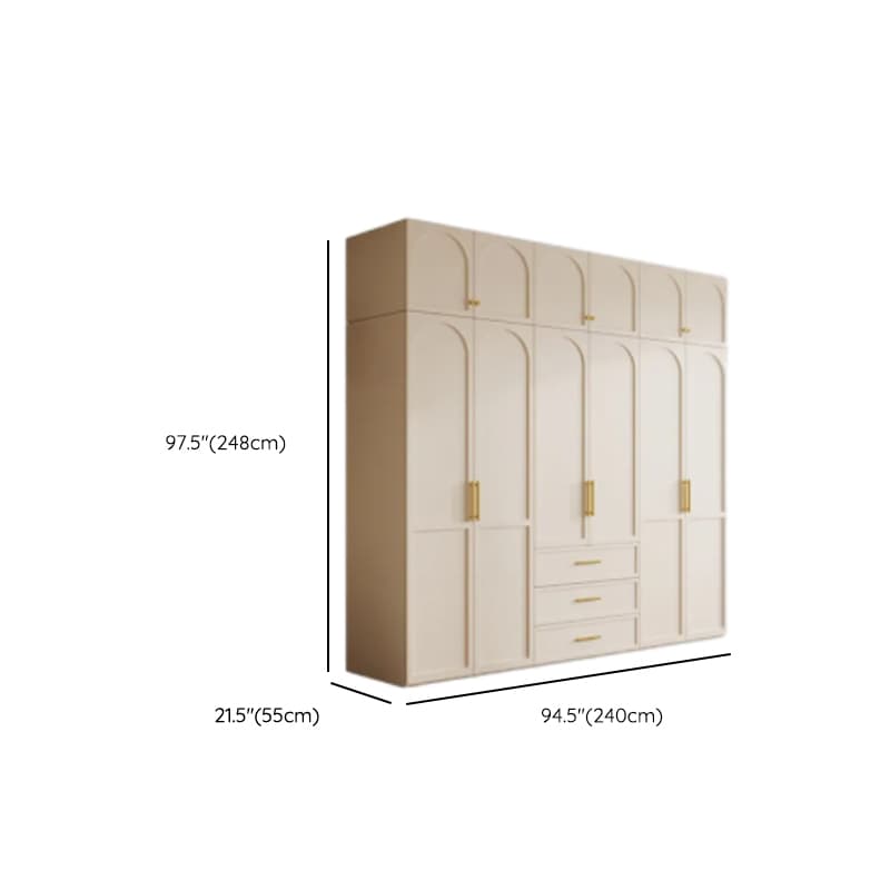Simplistic White Detached Almirah with 3 Drawers, Interior Shelves, and Hinged Door thumbnail 31