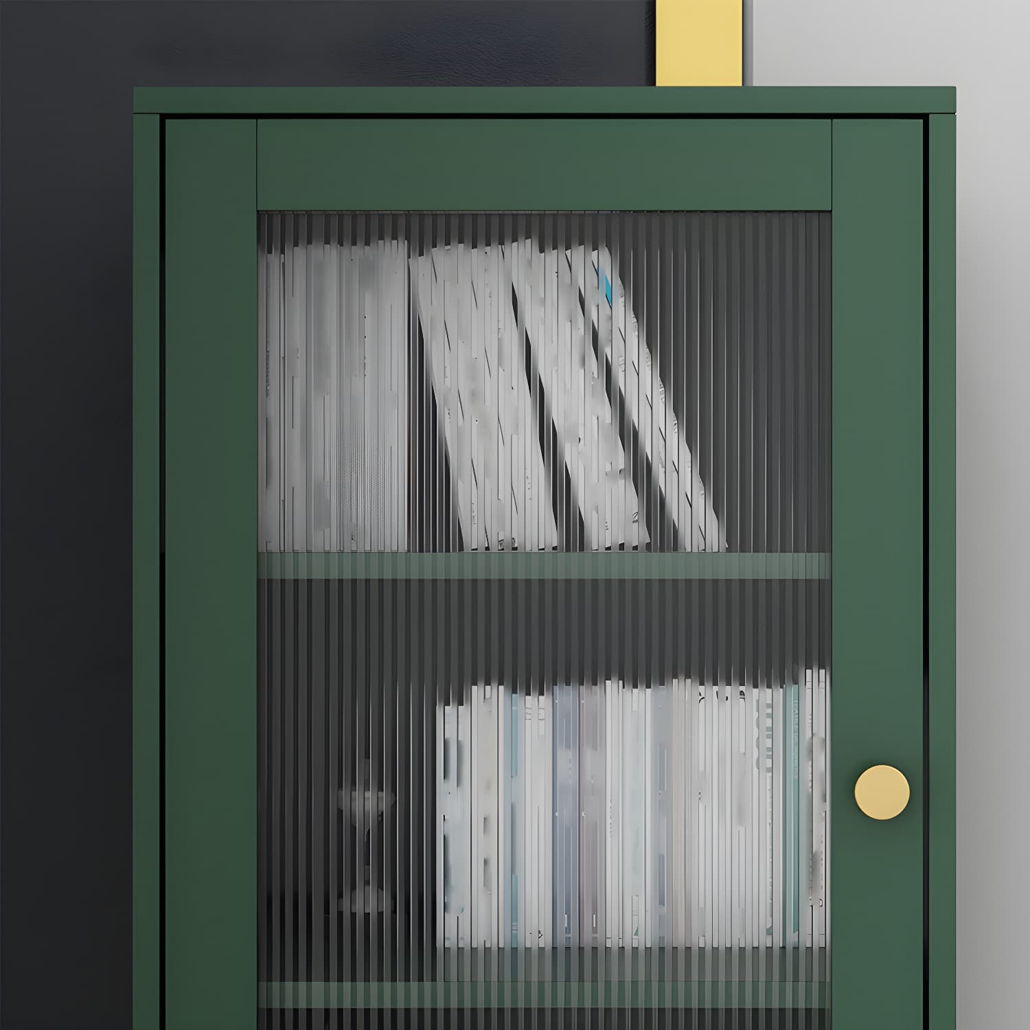 Modern Wooden Accent Cabinet with 2 Drawers and Glass Door Cabinet thumbnail 9