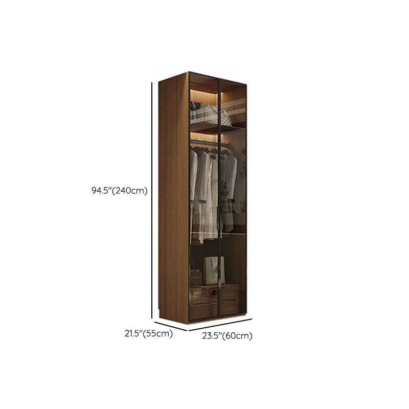 Casual White Lumber Wardrobe Closet with Soft Close Drawer, Door, Interior Shelves, and Clothing Rod thumbnail 24