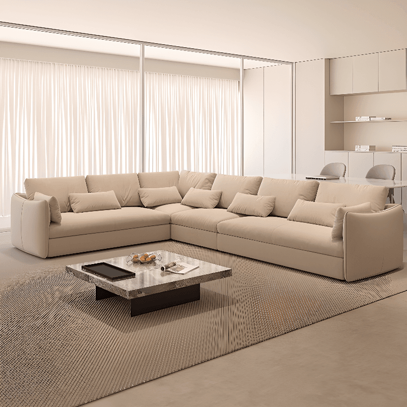Straight/L-Shape Horizontal/Right Ink/White Sofa Couch/Sofa Recliner with Concealed Support for Drawing Room thumbnail 2