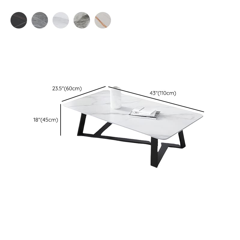 Funky Square Sintered Stone Coffee Table with X Base, Scratch-immune, and Single Set thumbnail 11