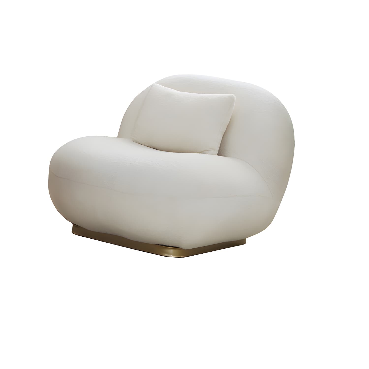 Beige Scandinavian Curved Sofa Tight Back Couch with Tuxedo Arm thumbnail 7