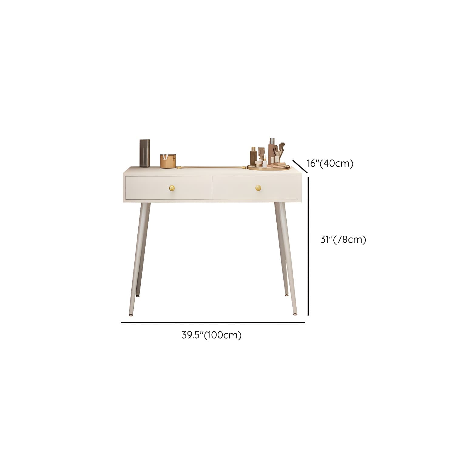 2-Drawer Vanity Tables Bedroom Makeup Vanity Desk Table with Drawer thumbnail 18