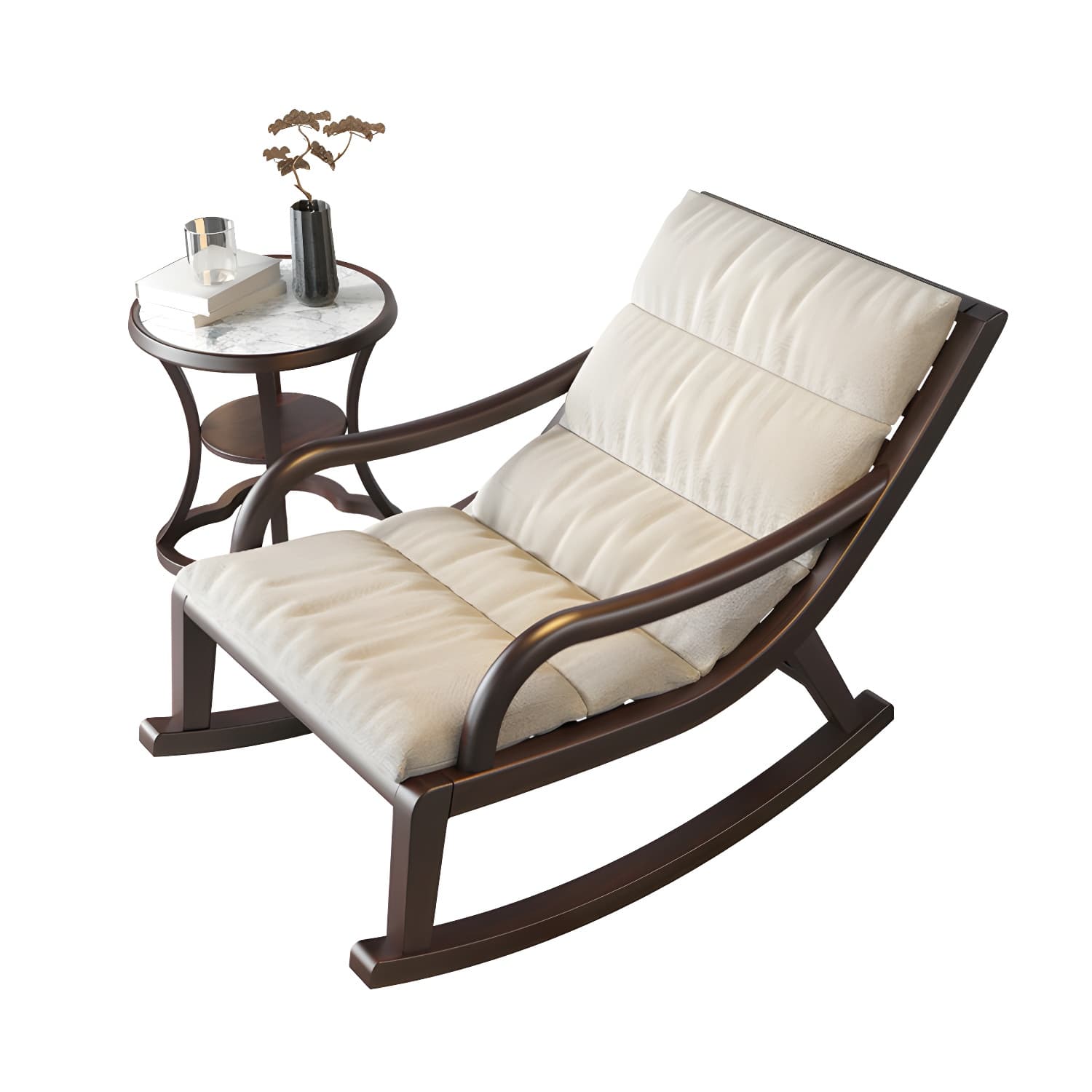 Reclining Solid Wood Living Room with Dark Legs Traditional Rocking Chair thumbnail 11