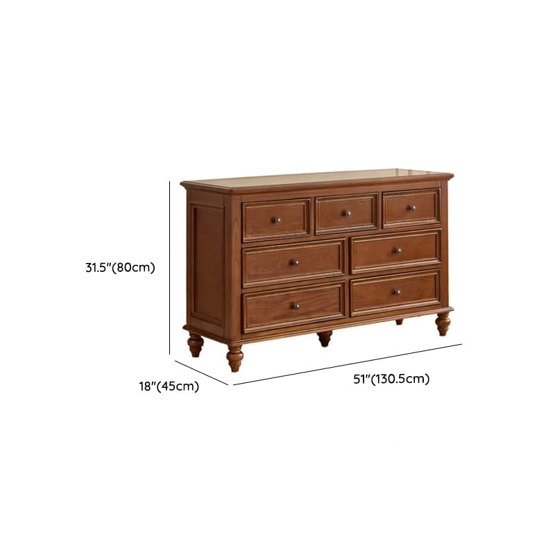 Cocoa Trendy Ash Wood Console Dresser/Semainier with 9/7/6 Drawers, Integrated Cable Management, Horizontal/Vertical thumbnail 18