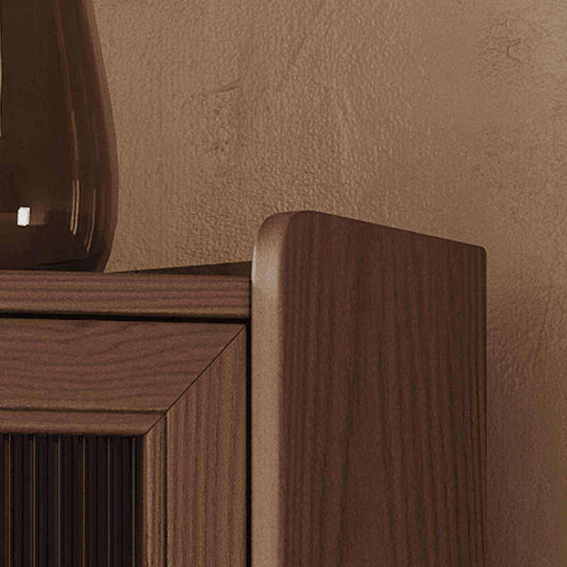 Accent Cabinet with 1 Drawer, 2 Cabinets, Glazed Door, Adjustable Shelf, Cabinet Knobs, Sepia/Wood Color Top, and Stain Resistant Finish thumbnail 7