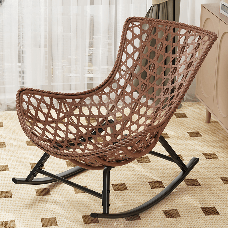 Trendy Upholstered Rocking Chair with Plush Cushioning thumbnail 3