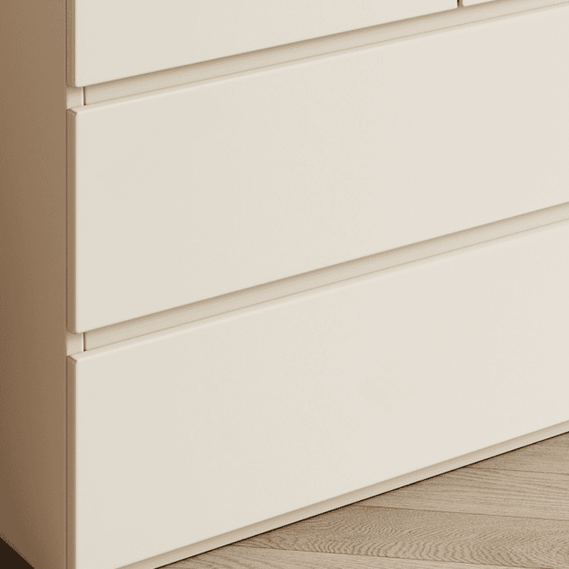Cream Modern Wood Wardrobe Armoire with Soft Close Drawer and Door, Interior Shelves, and Hanging Rod thumbnail 9