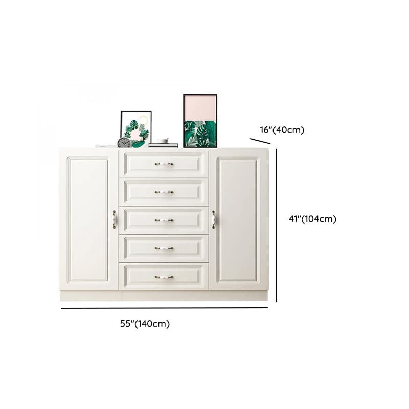 Sleeping Room Use Trendy White Wood Wardrobe Chest with Shelves thumbnail 26