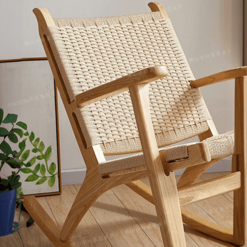 Wood Front Porch Rocking Chairs with Rear Back, Stationary thumbnail 14