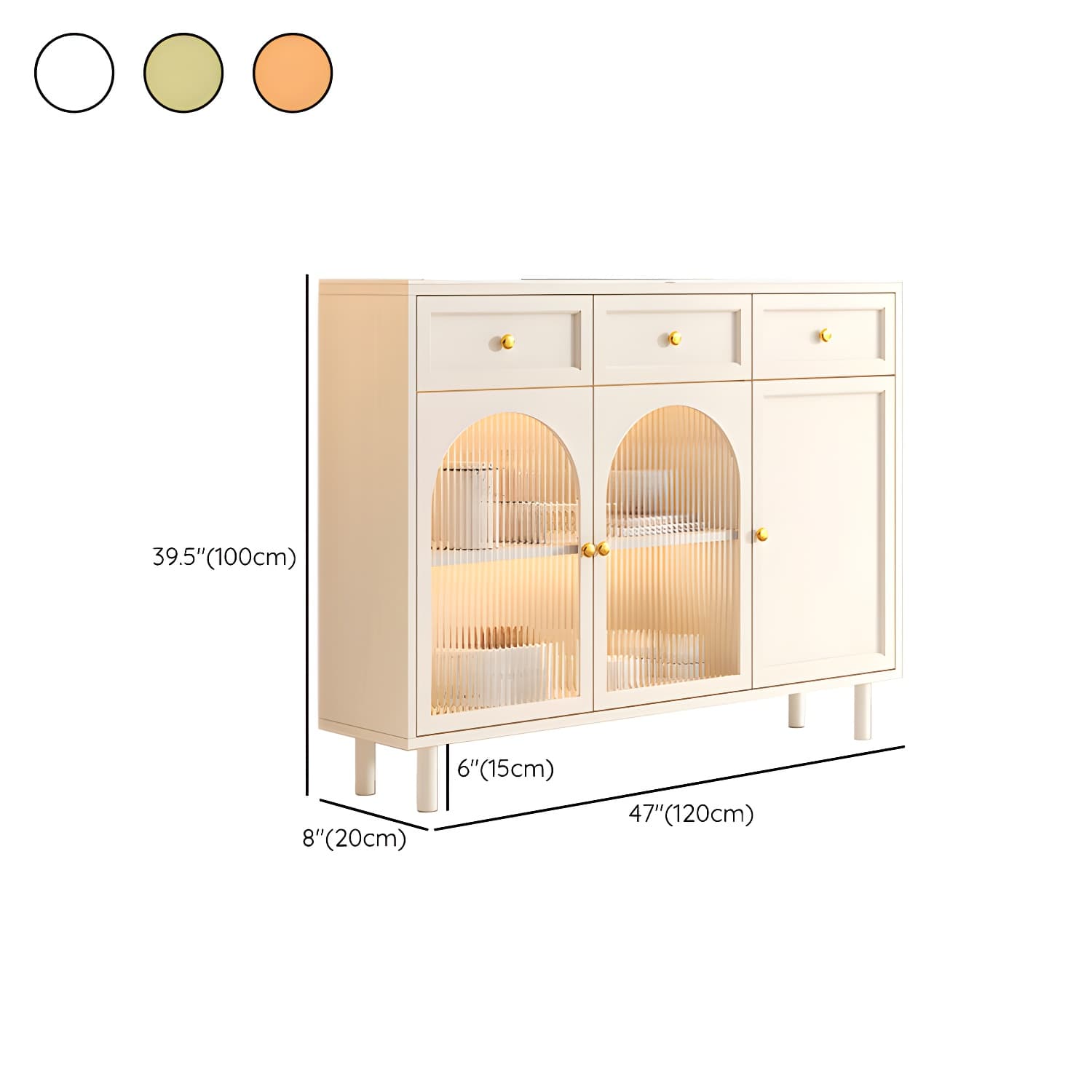 Wooden Buffet Server with Stone Countertop, Glass Doors, and Drawers thumbnail 17